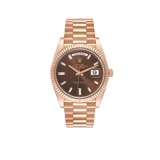 President Day-Date 40mm Rose Gold Chocolate Diamond Watch 228235