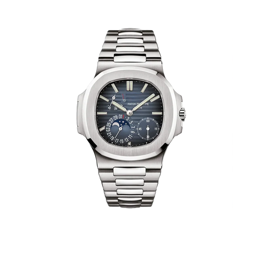 Nautilus 40mm 5712/1A-001 Moon Phase Power Reserve Stainless Steel Blue Dial