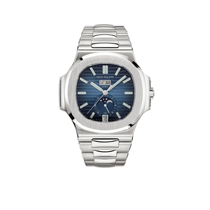 Nautilus 40mm 5726/1A-014 Annual Calendar Moon Phases Stainless Steel Blue Dial