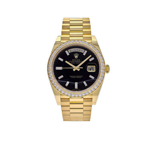 Day-Date 40 Presidential 228348RBR Diamond Bezel Baguette Onyx Dial