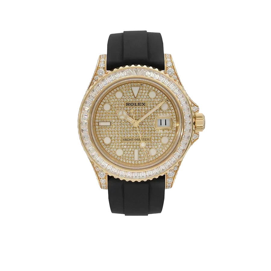 Yacht-Master 226668TBR, 18K Yellow Gold, Pave Index Dial, Oysterflex Bracelet, 42 mm