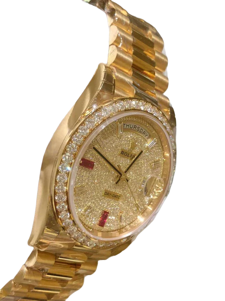 Day-Date 40mm Yellow Gold Diamond Ruby Pave Dial Diamond Bezel 228348RBR