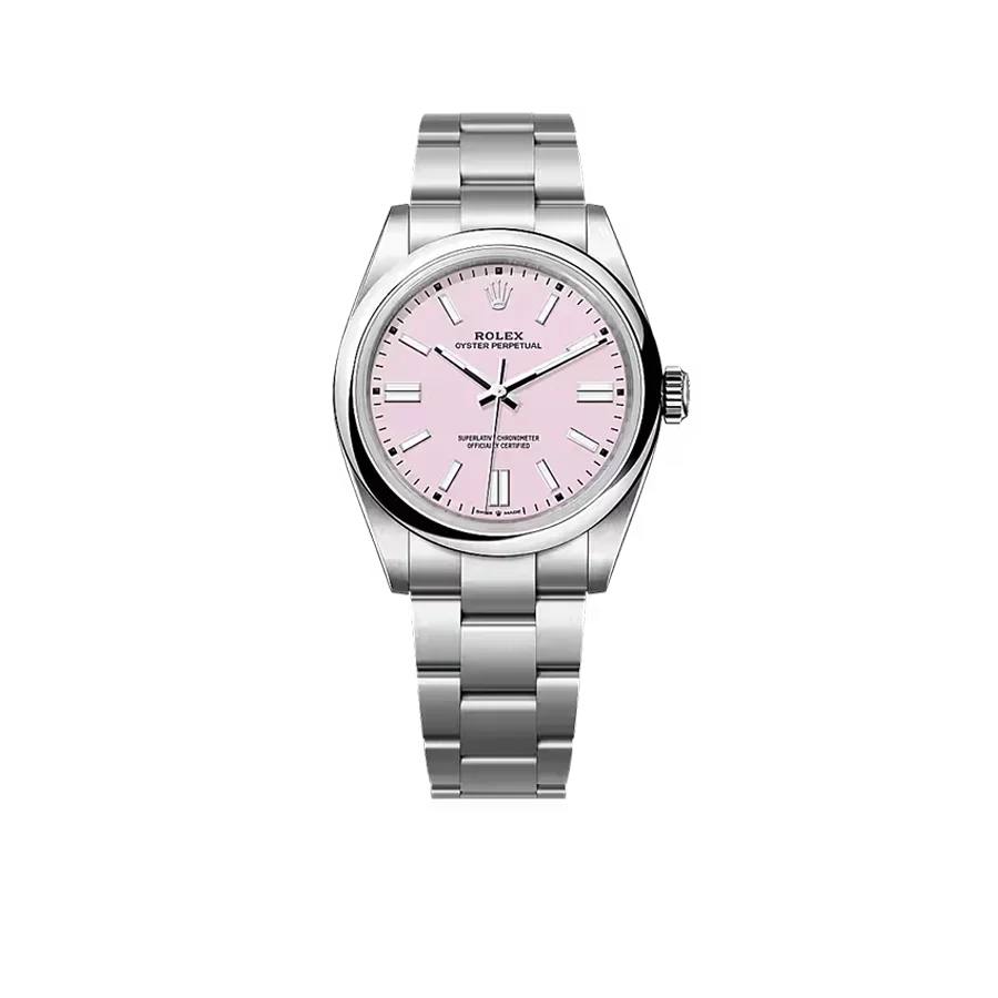 Oyster Perpetual 41mm Stainless Steel Candy Pink Dial Men Watch 134300-0013 New 2025