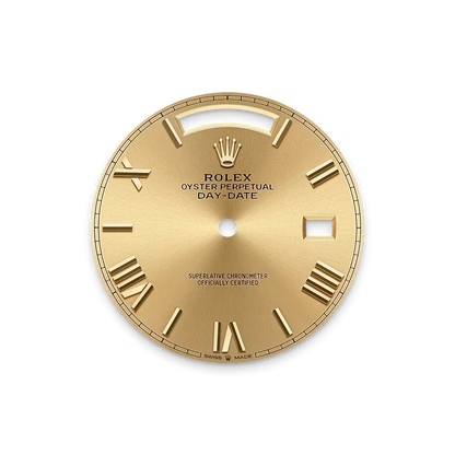 Day-Date 40 228348RBR Yellow Gold Diamond Bezel Champagne Roman Dial