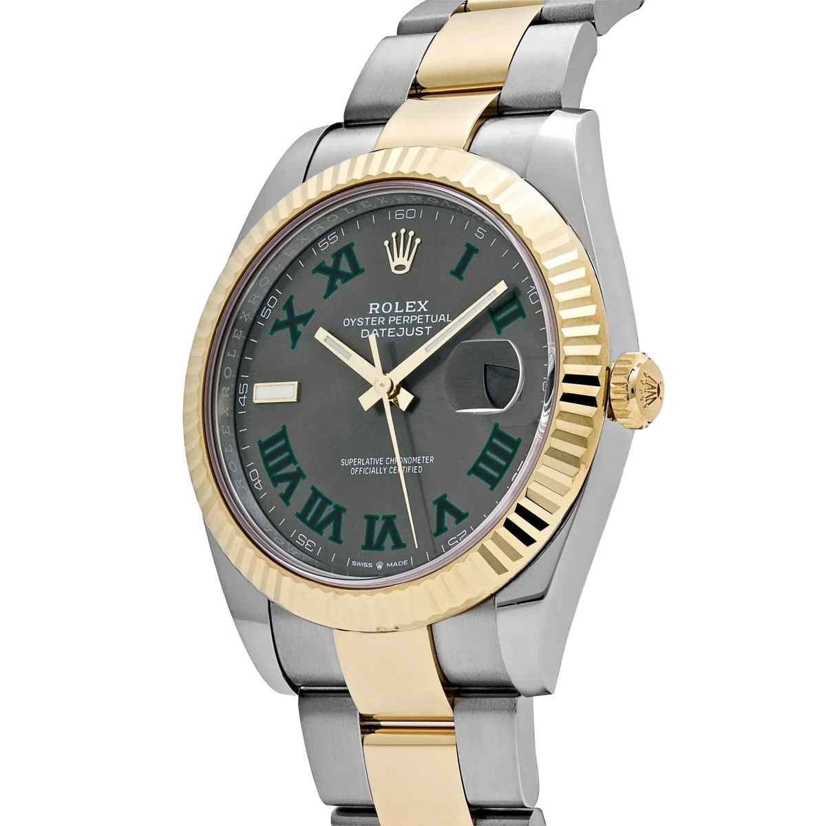 Datejust 41mm Yellow Gold Stainless Steel Wimbledon Slate Dial Oyster 126333