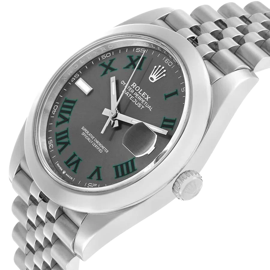 Datejust 41mm Wimbledon Dial Steel Mens Watch 126300