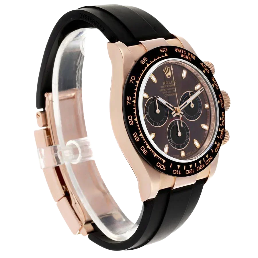 Daytona 40mm Rose Gold Oysterflex Chocolate Dial Mens Watch 116515