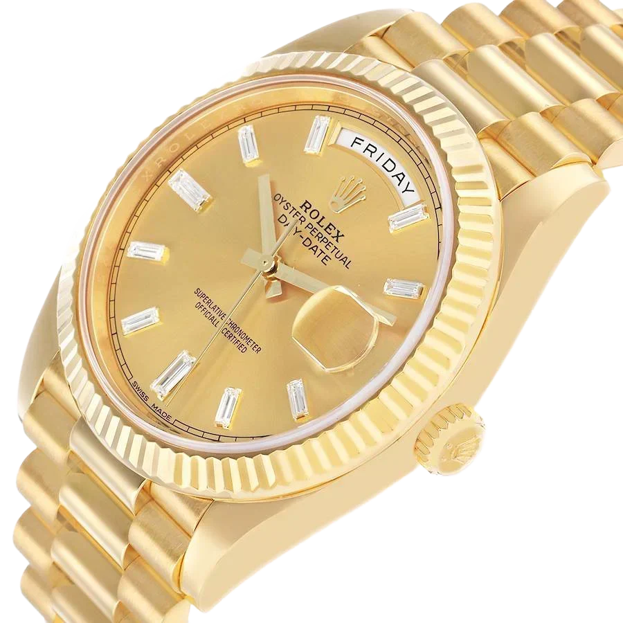 President Day-Date 40mm Yellow Gold Diamond Mens Watch 228238