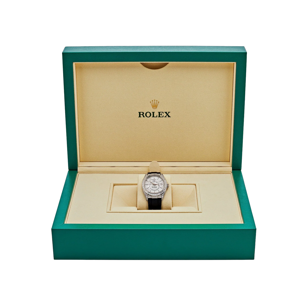 Sky-Dweller 42mm 18K White Gold Meteorite Dial Diamond Watch 326259TBR