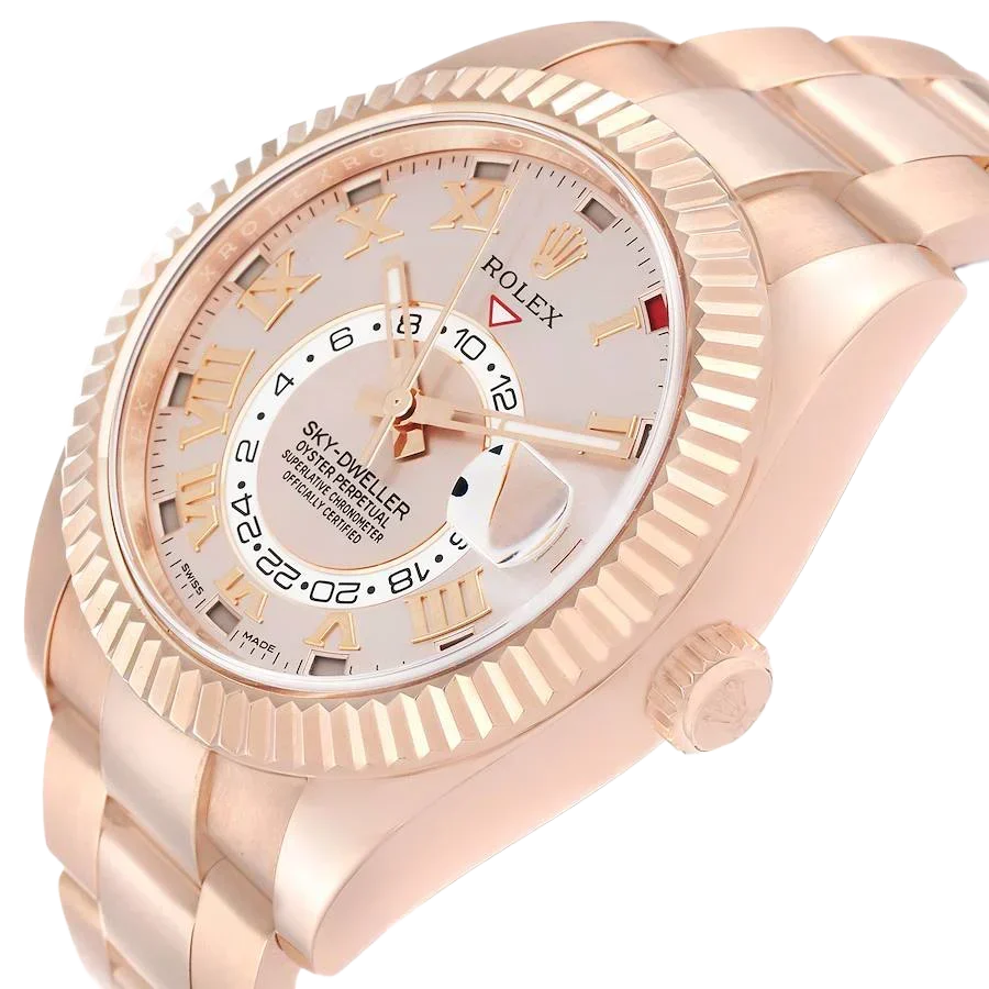 Sky-Dweller 42mm  Rose Gold Sundust Dial Mens Watch 326935
